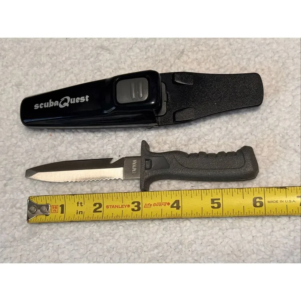 Scuba Quest Blunt Tip Diving Knife With Sheath